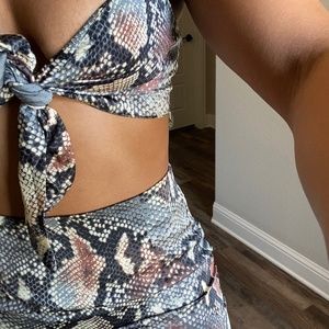 Snake Print Two Piece Set